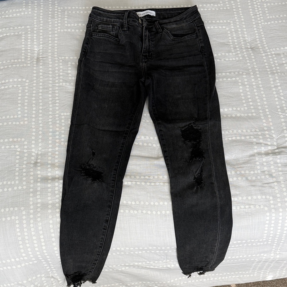 Flying Monkey Black Distressed Skinny Jeans